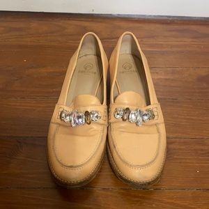 Brother Vellies Peach Loafers w/ rhinestones